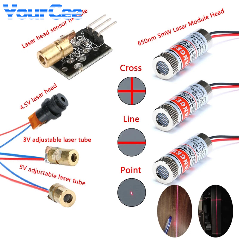 Industrial Laser Line Module - 2 adet 650nm 5 mW Kırmızı