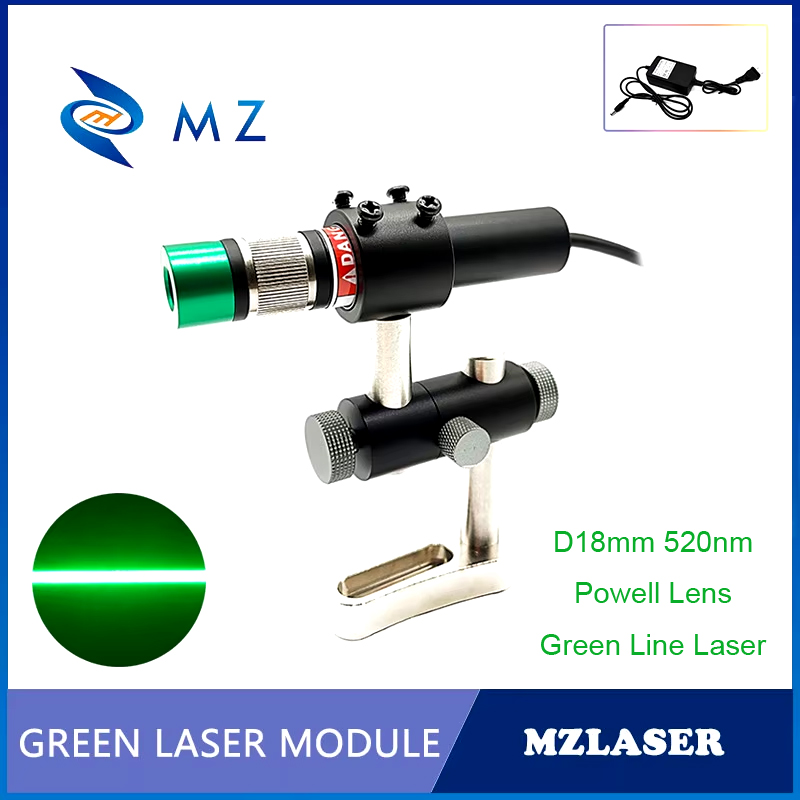 Industrial Laser Line Module - Powell Lens Yeşil Çizgili Lazer Diyot