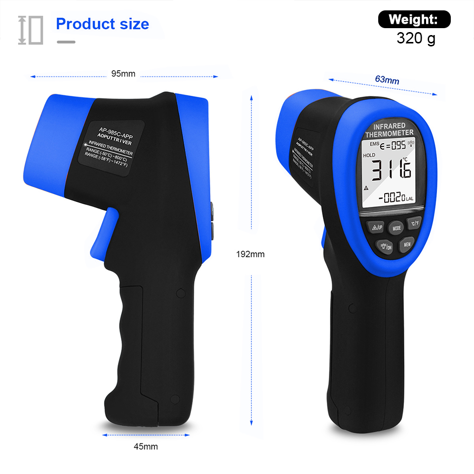 Kızılötesi Termometre, Dijital - Industrial Laser Measuring Device incelemesi ve fiyatı